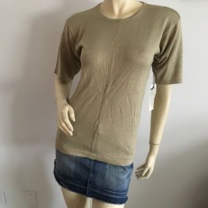 New vtg Henri Bendel short sleeve silk knit top